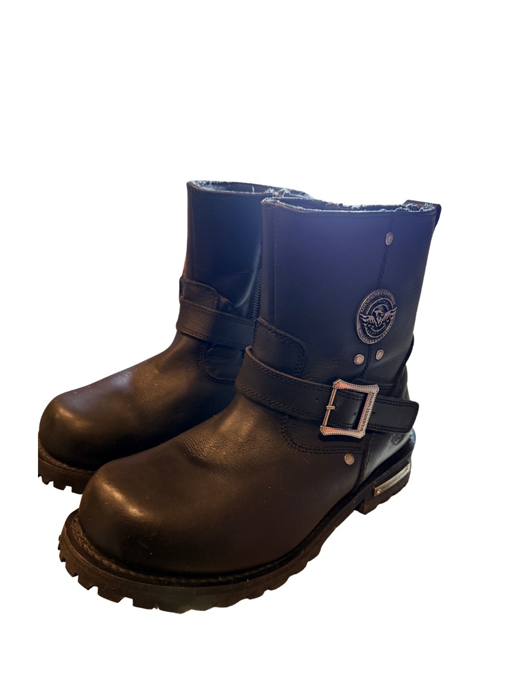 Milwaukee Leather Men's Black Leather 6” Classic Engineer Motorcycle Boots Biker